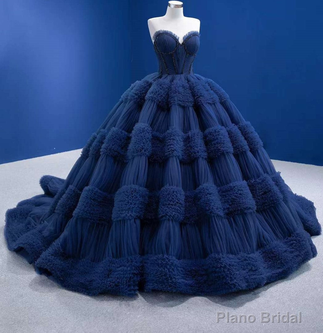 Quinceanera Dress Graceful Backless Ball Gown Navy Blue Prom Dresses Secondary image