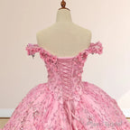 Quinceanera Dress Luxury Ball Gown Appliques Off the Shoulder Sweet Dresses Beading