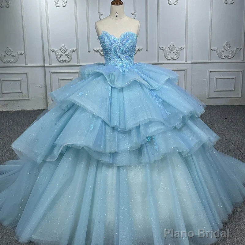 Quinceanera Dress Romantic Princess Sleeveless Quinceanera Dresses Ruffle Strapless Sequins Ball Gown Secondary image