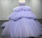 Quinceanera Dress  Strapless Ball Gown Crystal  Lavender