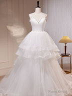Quinceanera Dress White A-Line Tulle Long Prom Dress White Tulle Sweet Dresses