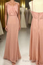 Straps Blush Pink Chiffon Straps Long Bridesmaid Dresses