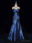 Sexy Sweetheart Sleeveless Mermaid Satin Long Prom Dresses For Party Online