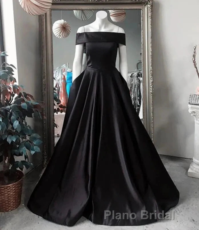 Simple Off The Shoulder Long Ball Gowns Formal Prom Dresses