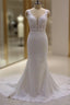 Real Long Vintage Lace Wedding Dresses Mermaid Sleeveless Bridal Gowns