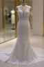Real Long Vintage Lace Wedding Dresses Mermaid Sleeveless Bridal Gowns
