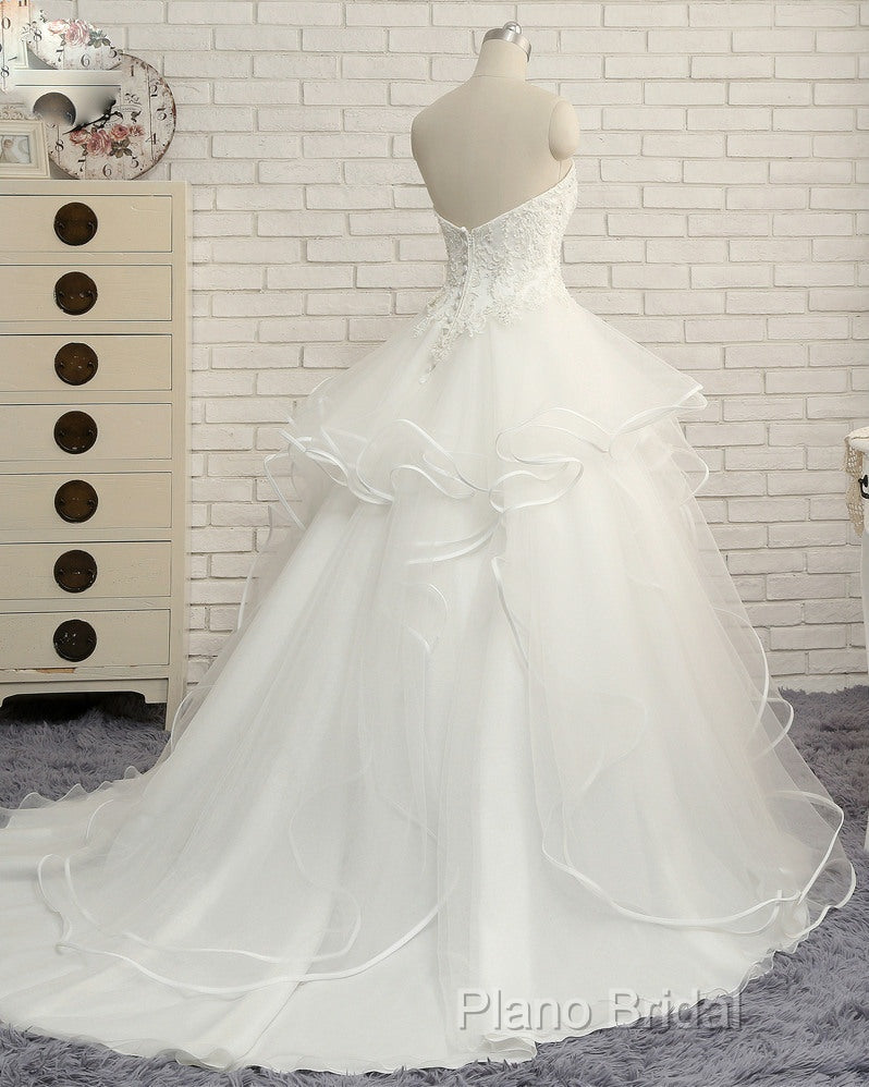 Real Photo Ivory A-Line Wedding Dresses