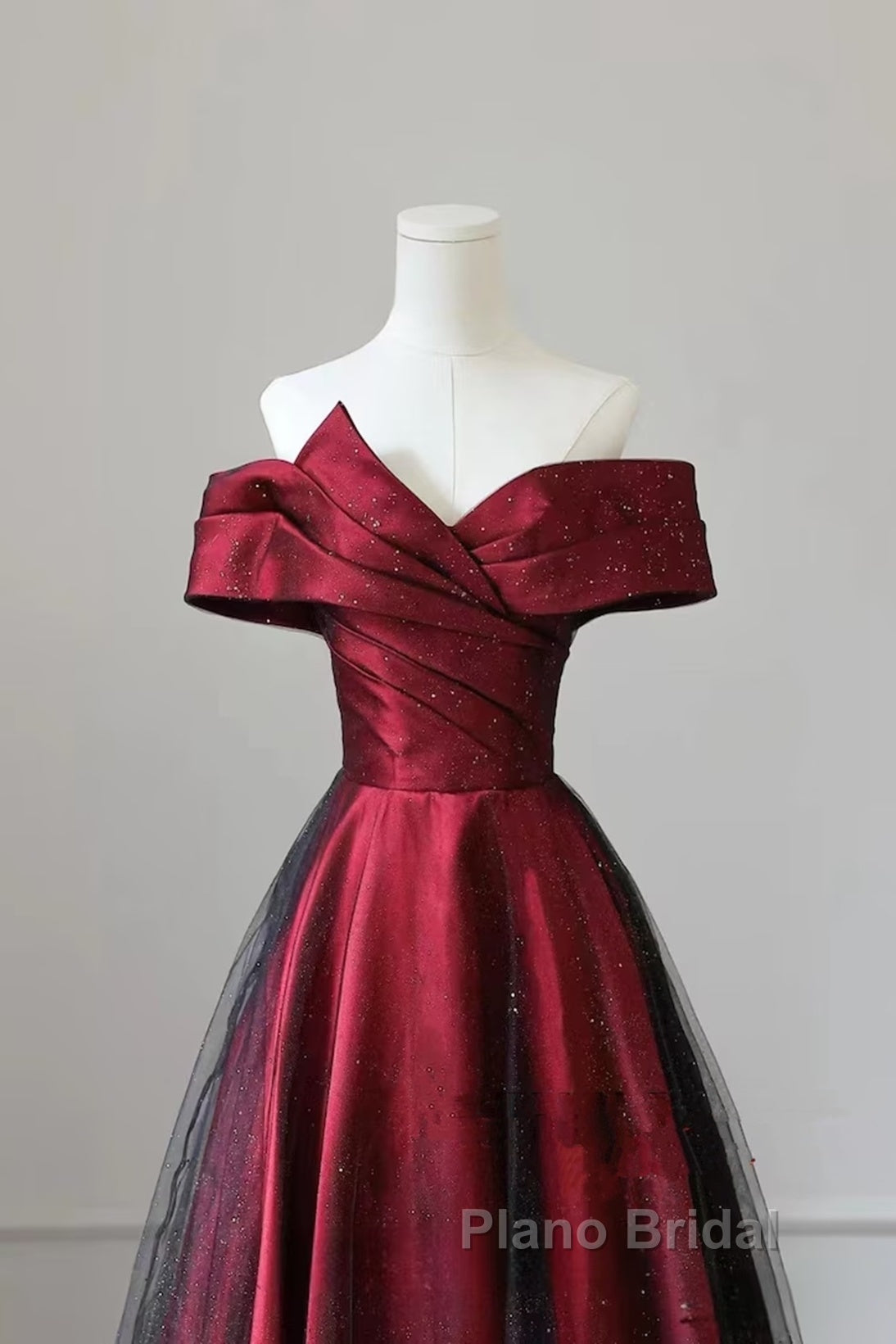 Red And Black Satin Party Dresses Formal Prom Dresses, A-Line Satin Evening Dresses