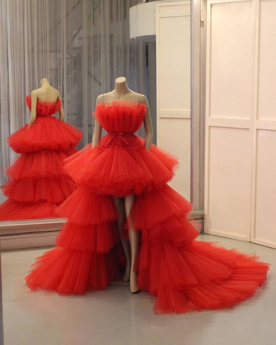 Red Ball Gown Long Formal Prom Dresses, Formal Evening Dresses Main image