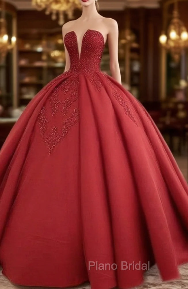 Red ball gown long Formal Prom Dresses, evening Dresses,party Dresses, formal Dresses Main image