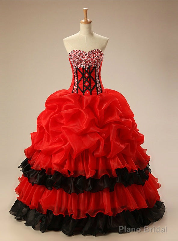 Red Ball Gown Sweetheart Sequins Quinceanera Dresses Main image