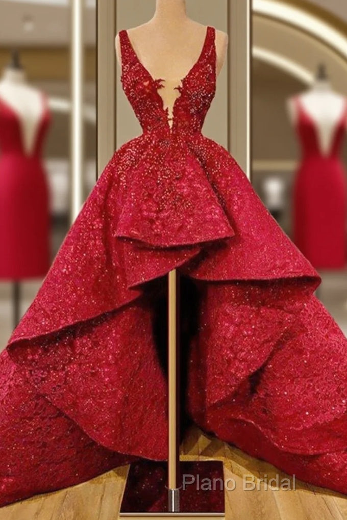 Red Lace Formal Prom Dresses Elegant Cocktail Dresses Party Sexy Celebrity Dresses Main image