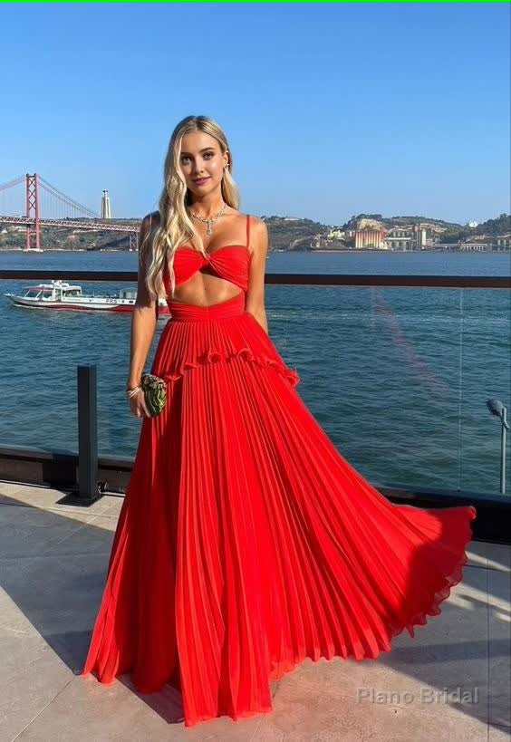 Red Long Prom dress, Evening dresses, reception dress Main image