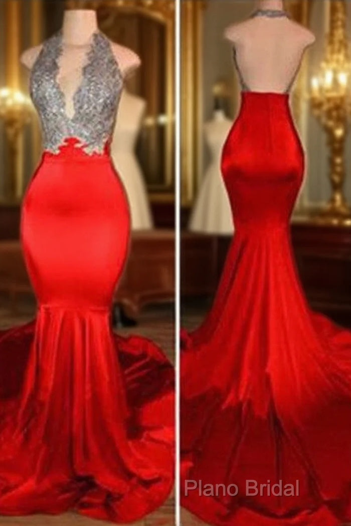 Red Mermaid Formal Prom Dresses,Backless Formal Prom Dresses,Formal Gowns,Formal Dresses Main image