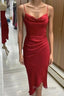Red Satin Slip Bridesmaid Dresses