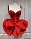 Red Sleeveless Homecoming Dresses Sequined Mini Formal Evening Gown,