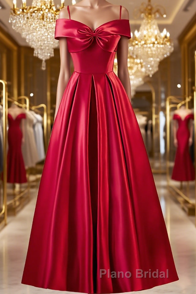Red Tea Length Formal Prom Dresses, Red Tea Length Formal Bridesmaid Dresses Main image
