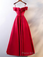 Red Tea Length Formal Prom Dresses, Red Tea Length Formal Bridesmaid Dresses