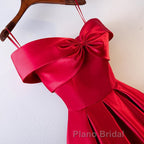Red Tea Length Formal Prom Dresses, Red Tea Length Formal Bridesmaid Dresses