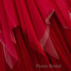 Red V Neck Long Formal Prom Dresses with Corset Back, Red Floor Length Formal Prom Gown, Evening Dresses