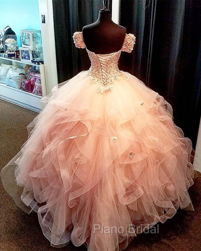 Removable Sleeves Lace Sweetheart Organza Ruffles Ball Gown Quinceanera Dresses Secondary image