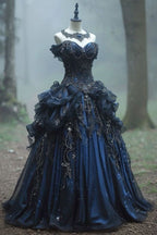 Retro Ball Gown Sweetheart Long Formal Evening Dresses Off Shoulder Formal Prom Dresses