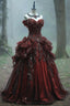 Retro Ball Gown Sweetheart Long Formal Evening Dresses Off Shoulder Formal Prom Dresses