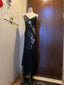 Retro Black Mermaid Deep V Halter Sequined Long Formal Prom Dresses