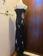 Retro Black Mermaid V-Neck Chiffon Long Formal Prom Dresses