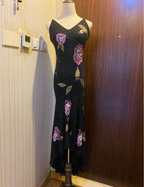 Retro Black Mermaid V-Neck Chiffon Long Formal Prom Dresses