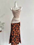 Retro Mermaid Strapless Lace Slit Long Rrom Dresses Prom Dresses