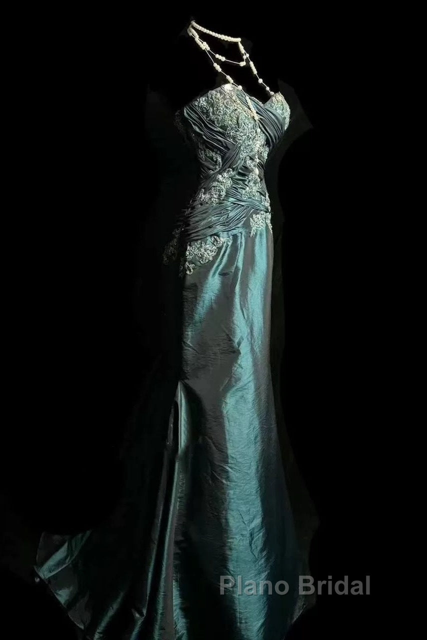 Retro Mermaid Sweetheart Taffeta Long Evening Dresses Formal Prom Dresses