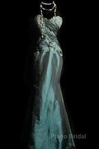 Retro Mermaid Sweetheart Taffeta Long Evening Dresses Formal Prom Dresses