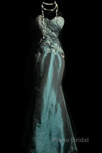 Retro Mermaid Sweetheart Taffeta Long Evening Dresses Formal Prom Dresses