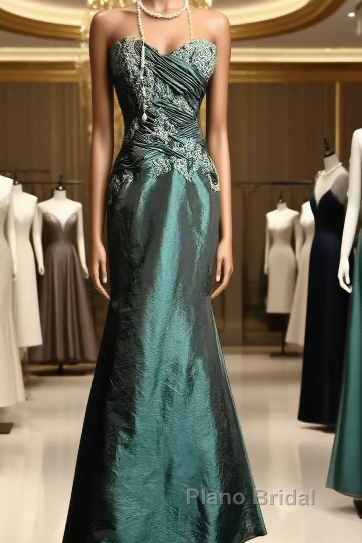 Retro Mermaid Sweetheart Taffeta Long Evening Dresses Formal Prom Dresses