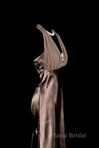 Retro Mermaid V Neckline Chiffon Brown Evening Dresses Formal Prom Dresses