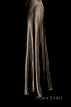 Retro Mermaid V Neckline Chiffon Brown Evening Dresses Formal Prom Dresses