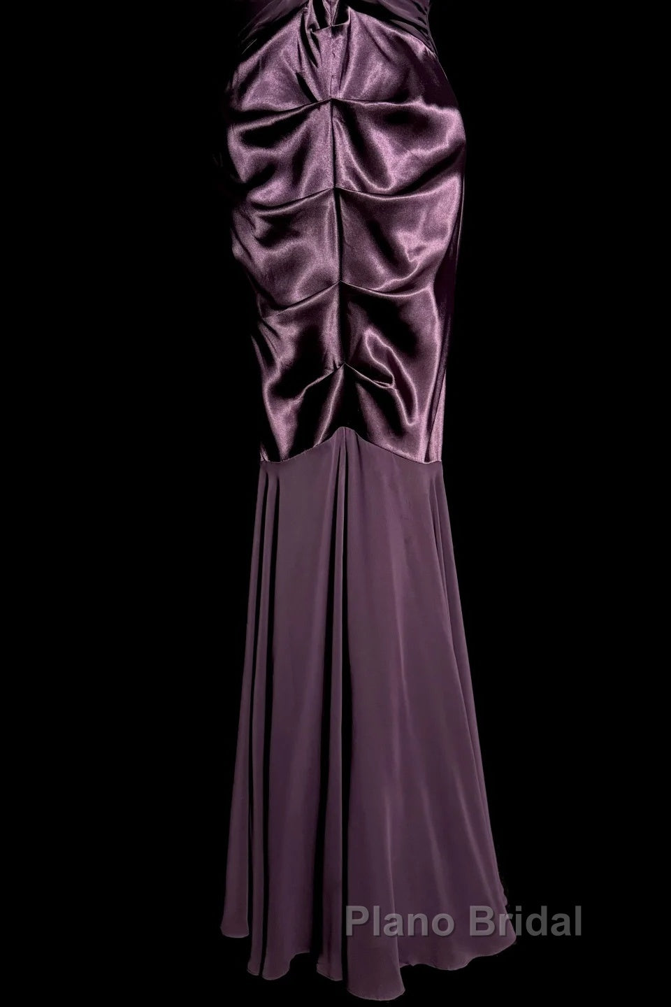 Retro Mermaid V Neckline Chiffon Grape Evening Dresses Formal Prom Dresses