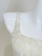 Retro Palace Ivory A-Line Square Neck Strap Jacquard Tulle Formal Prom Dresses