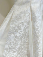 Retro Palace Ivory A-Line Square Neck Strap Jacquard Tulle Formal Prom Dresses