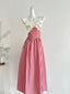 Retro Red And White Plaid A-Line Bow Strap Long Formal Prom Dresses 17Th Birthday Dresses
