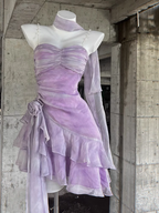 Retro Sheath Spaghetti Straps Short Lilac Cocktail Dresses Birthday Outfits
