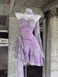 Retro Sheath Spaghetti Straps Short Lilac Cocktail Dresses Birthday Outfits
