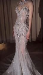 Retro Wedding Dresses Mermaid Sweetheart Sequin Pearls Long White Wedding Dresses Bride Dresses Bridal Gowns