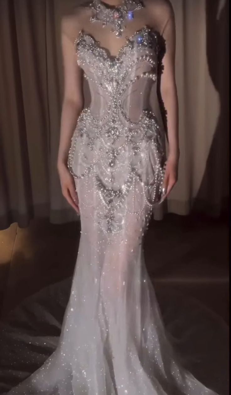 Retro Wedding Dresses Mermaid Sweetheart Sequin Pearls Long White Wedding Dresses Bride Dresses Bridal Gowns Main image