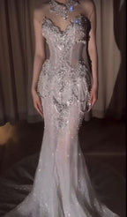 Retro Wedding Dresses Mermaid Sweetheart Sequin Pearls Long White Wedding Dresses Bride Dresses Bridal Gowns