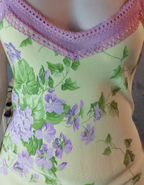 Retro Yellow-Based Purple Floral Mermaid Spaghetti Strap V-Neck Chiffon Formal Prom Dresses