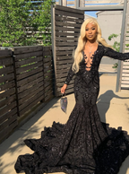 Princess Black Girl Long Formal Prom Dresses Mermaid Dresses
