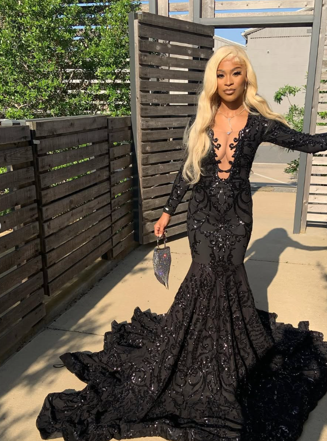 Princess Black Girl Long Formal Prom Dresses Mermaid Dresses