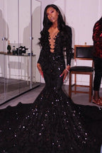 Princess Black Girl Long Formal Prom Dresses Mermaid Dresses